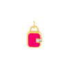 Neon Pink CZ Enamel Lock Charm - Adina Eden's Jewels