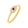 Ruby Red / 6 CZ Evil Eye Ring - Adina Eden's Jewels