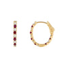 14K Gold Diamond X Ruby Oval Huggie Earring 14K - Adina Eden's Jewels