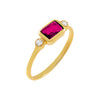 Magenta / 7 CZ Colored Baguette Stone Ring - Adina Eden's Jewels
