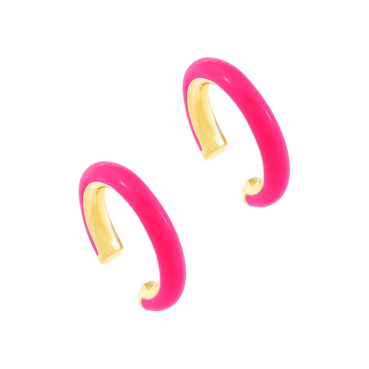 Neon Pink Enamel Ear Cuff Set - Adina Eden's Jewels