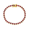 Ruby Red Bezel Heart Tennis Bracelet - Adina Eden's Jewels