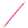 Neon Pink Enamel U Chain Bracelet - Adina Eden's Jewels