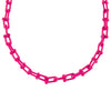 Neon Pink Pink Enamel U Chain Necklace - Adina Eden's Jewels