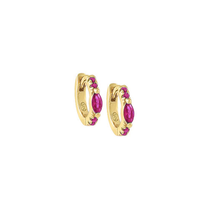 Dainty Colored Marquise Huggie Earring - Adina Eden's Jewels