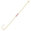 Sapphire Pink Neon CZ Bar Figaro Bracelet - Adina Eden's Jewels