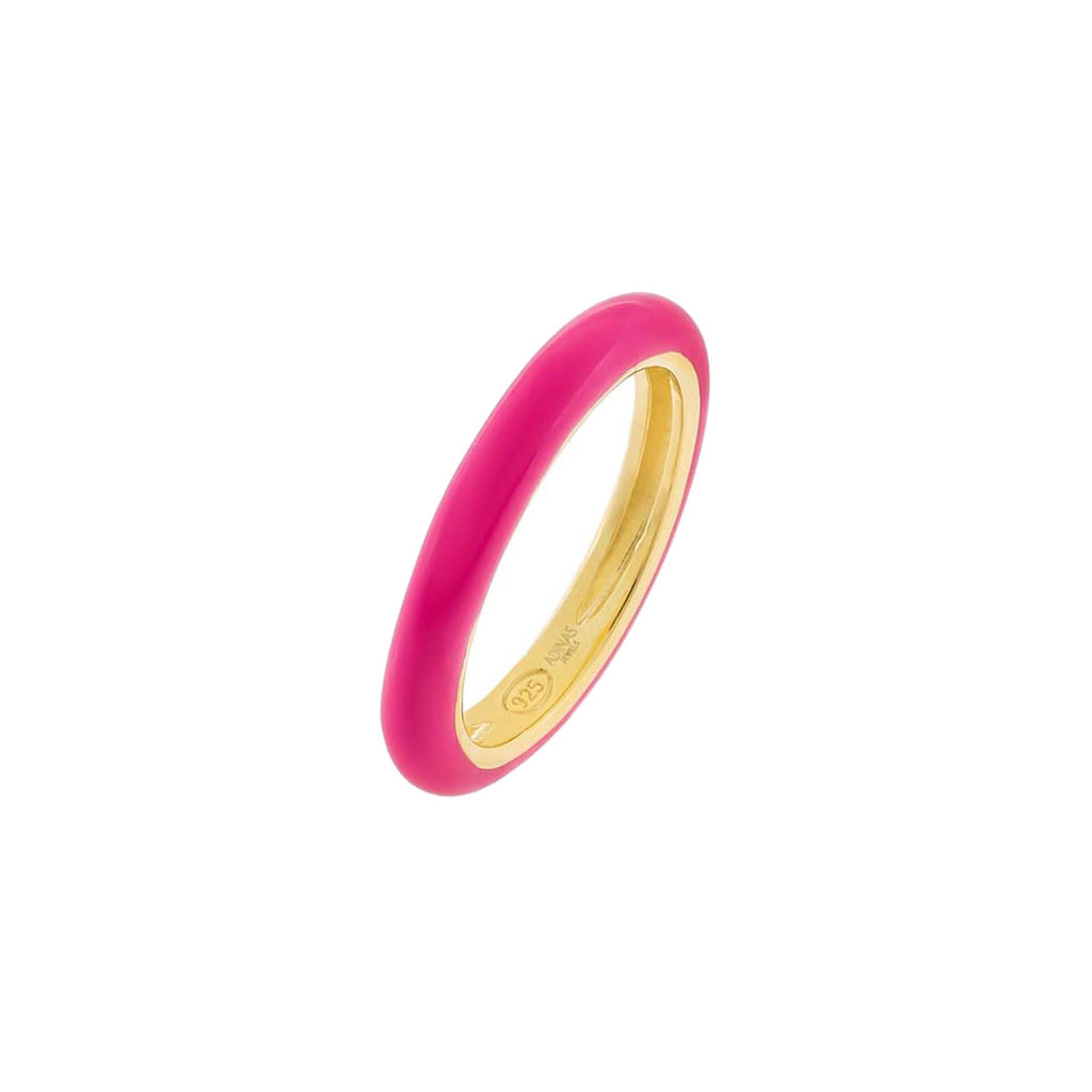 Neon Pink / 7 Bright Enamel Band - Adina Eden's Jewels