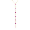 Ruby Red Gemstone Teardrop Lariat Necklace 14K - Adina Eden's Jewels