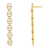 Gold Pavé Mariner Link Drop Stud Earring - Adina Eden's Jewels