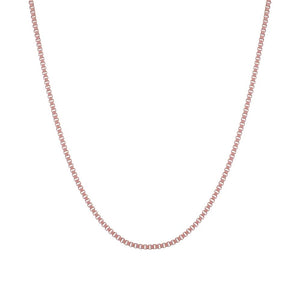 Mauve Enamel Box Chain Necklace - Adina Eden's Jewels