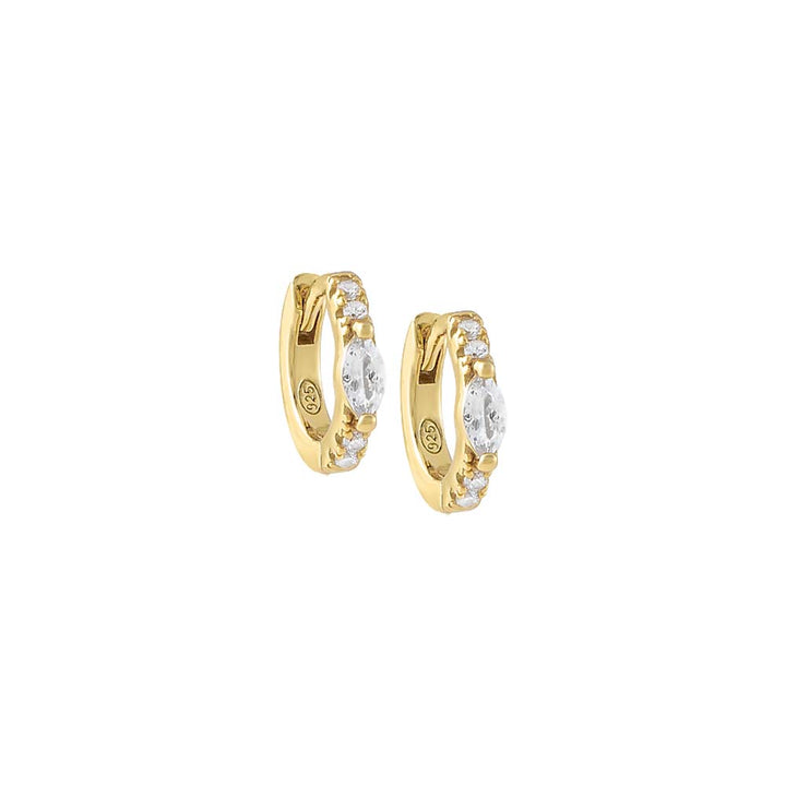 Gold Dainty Colored Marquise Huggie Earring - Adina Eden's Jewels