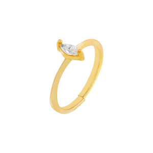Gold CZ Marquise Stone Ring - Adina Eden's Jewels