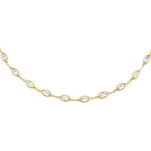 Gold CZ Multi Marquise Choker - Adina Eden's Jewels