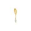 Gold / Single Colored Marquise Dangling Chain Huggie Earring - Adina Eden's Jewels