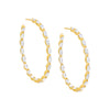 Gold CZ Multi Marquise Open Hoop Earring - Adina Eden's Jewels