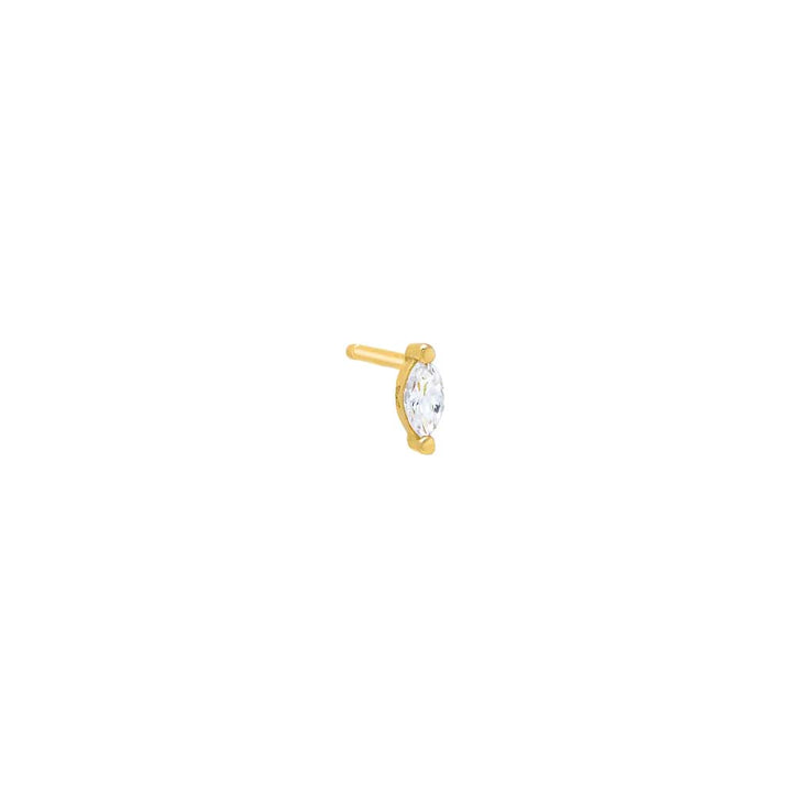Gold / Single Colored Marquise Stud Earring - Adina Eden's Jewels