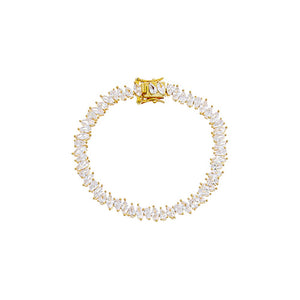 Gold Pear X Marquise Tennis Bracelet - Adina Eden's Jewels