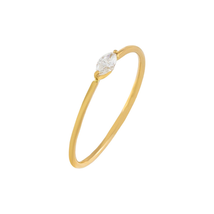 14K Gold / 6 Diamond Marquise Dainty Ring 14K - Adina Eden's Jewels