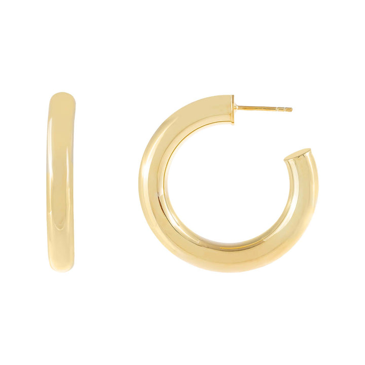 Gold / 35 MM Tubular Hoop Earring - Adina Eden's Jewels