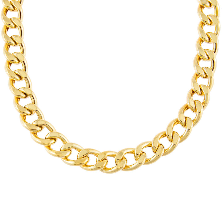 Gold Large Miami Curb Link Necklace - Adina Eden's Jewels