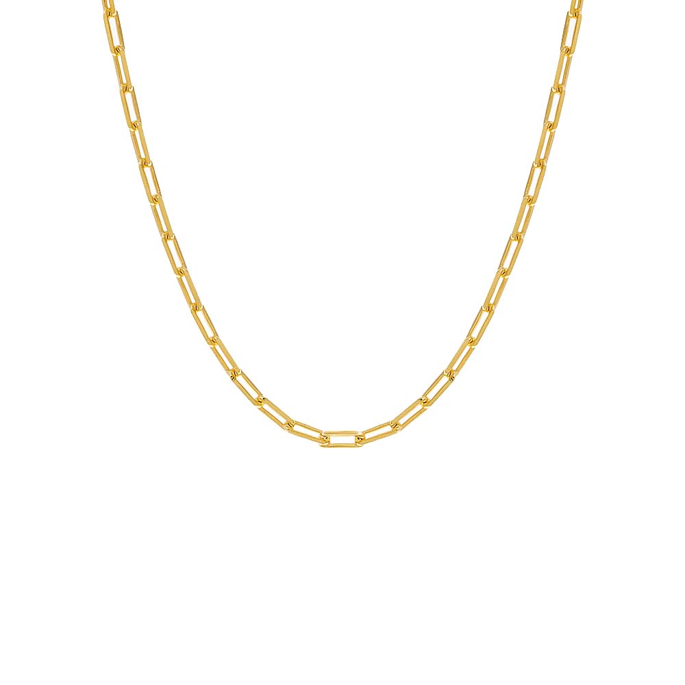 14K Gold / 14" Small Paperclip Necklace 14K - Adina Eden's Jewels