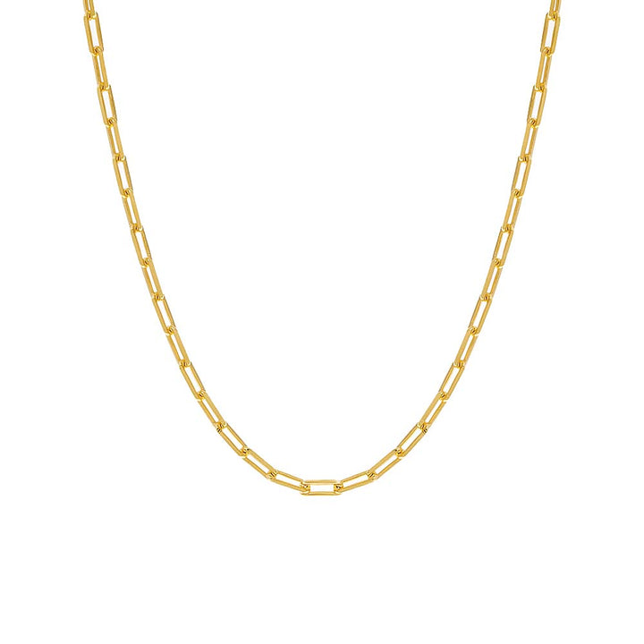 14K Gold / 20" Small Paperclip Necklace 14K - Adina Eden's Jewels