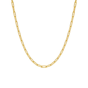Gold / 24" Men's Small Paperclip Necklace - Adina Eden's Jewels