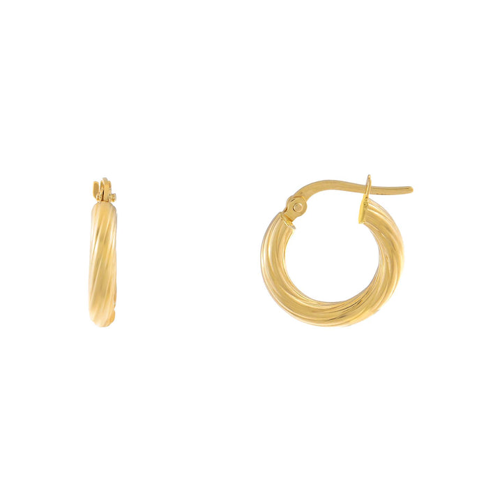 14K Gold / 17 MM Twisted Hoop Earring 14K - Adina Eden's Jewels