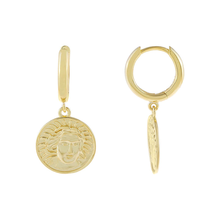 Gold Vintage Mini Coin Huggie Earring - Adina Eden's Jewels