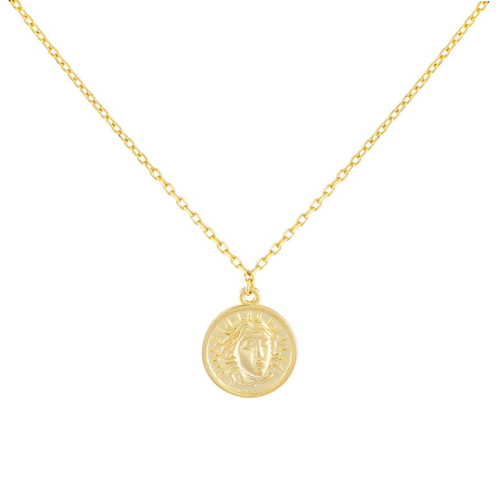 Gold Mini Greek Coin Necklace - Adina Eden's Jewels