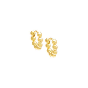 Gold Mini Beaded Huggie Earring - Adina Eden's Jewels