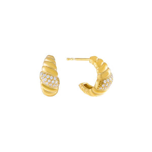  Mini CZ Braided Hoop Earring - Adina Eden's Jewels