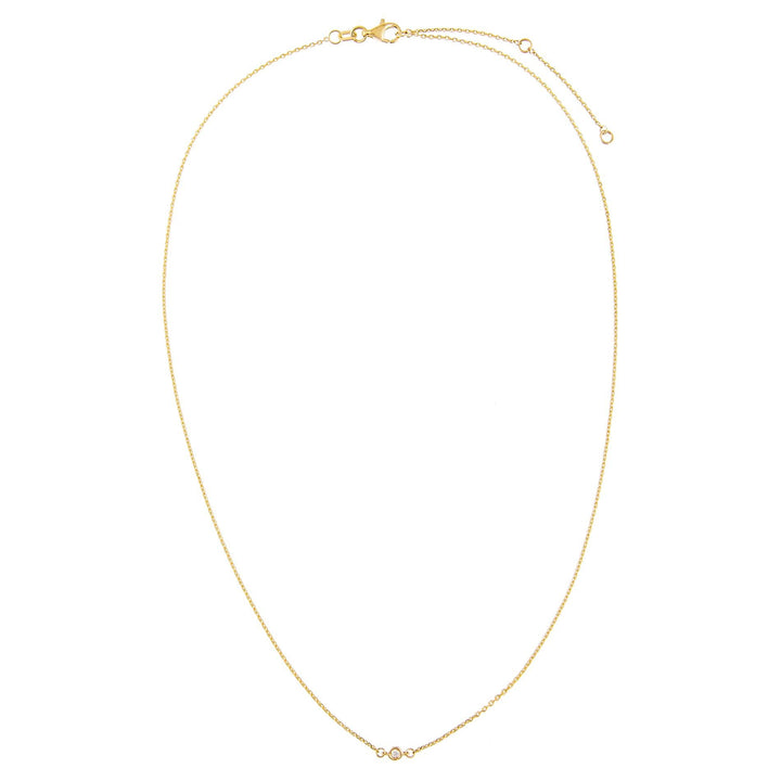  Tiny Diamond Bezel Necklace 14K - Adina Eden's Jewels