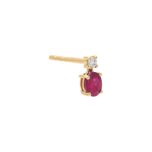14K Gold / Single Mini Diamond Stud Earring 14K - Adina Eden's Jewels