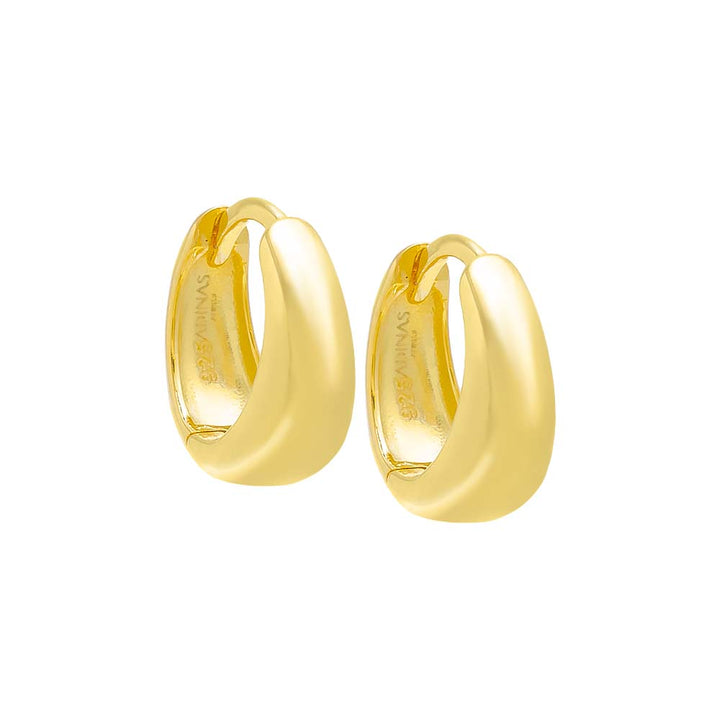 Gold Mini Dome Huggie Earring - Adina Eden's Jewels