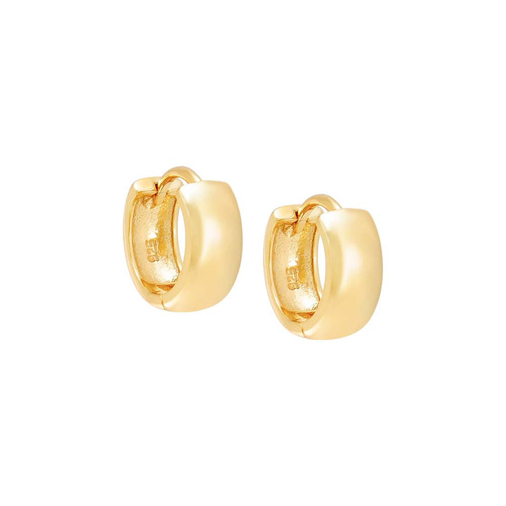 Gold / Single Tiny Solid Wide Huggie Earring - Adina Eden's Jewels