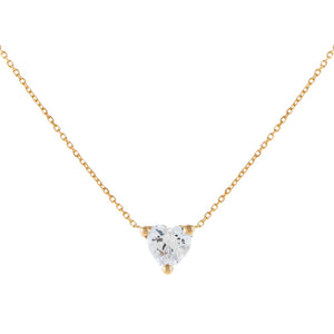14K Gold CZ Mini Heart Necklace 14K - Adina Eden's Jewels