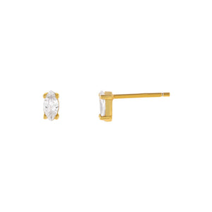 Gold Tiny Marquise Stud Earring - Adina Eden's Jewels