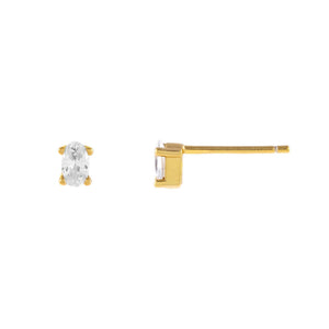 Gold Tiny Oval Stud Earring - Adina Eden's Jewels