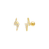 Gold Mini Pavé Lightning Bolt Threaded Stud Earring - Adina Eden's Jewels