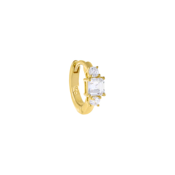 Gold CZ Multi Stone Cartilage Huggie Earring - Adina Eden's Jewels