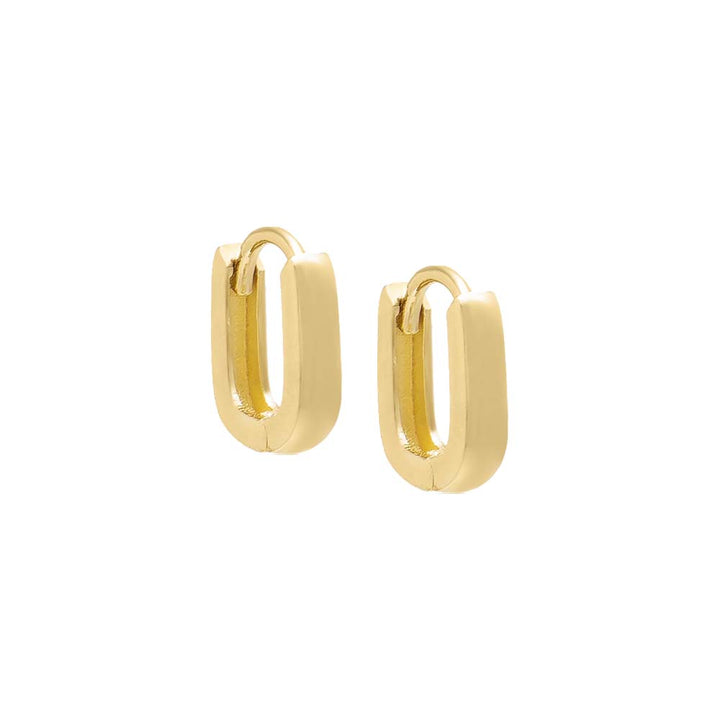 14K Gold / Pair / 9MM Thin Paperclip Hoop Earring 14K - Adina Eden's Jewels