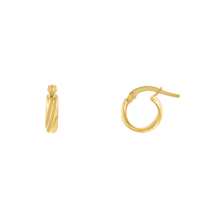 14K Gold / 12 MM Twisted Hoop Earring 14K - Adina Eden's Jewels