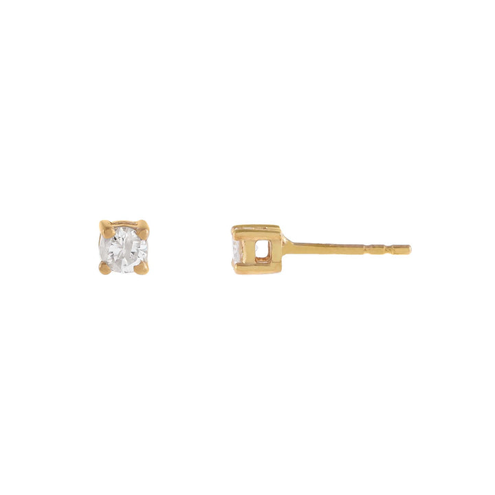 14K Gold / Pair Diamond Tiny Stud Earring 14K - Adina Eden's Jewels
