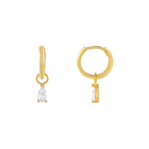 Gold Mini Teardrop Huggie Earring - Adina Eden's Jewels