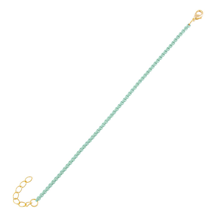 Mint Colored Enamel Rope Chain Bracelet - Adina Eden's Jewels