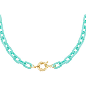 Mint Pastel Colored Paper Clip Toggle Choker - Adina Eden's Jewels