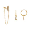 14K Gold CZ Crescent Earring Combo Set 14K - Adina Eden's Jewels
