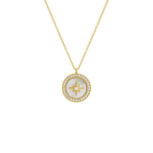 Mother of Pearl Mother Of Pearl Starburst CZ Necklace - Adina Eden's Jewels