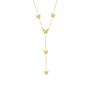Gold The Adina Eden Eden Butterfly Lariat Necklace - Adina Eden's Jewels